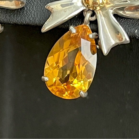 🔴SOLD🔴 Tiffany & Co. 18k gold sterling silver and citrine bow earrings RARE - Picture 3 of 11